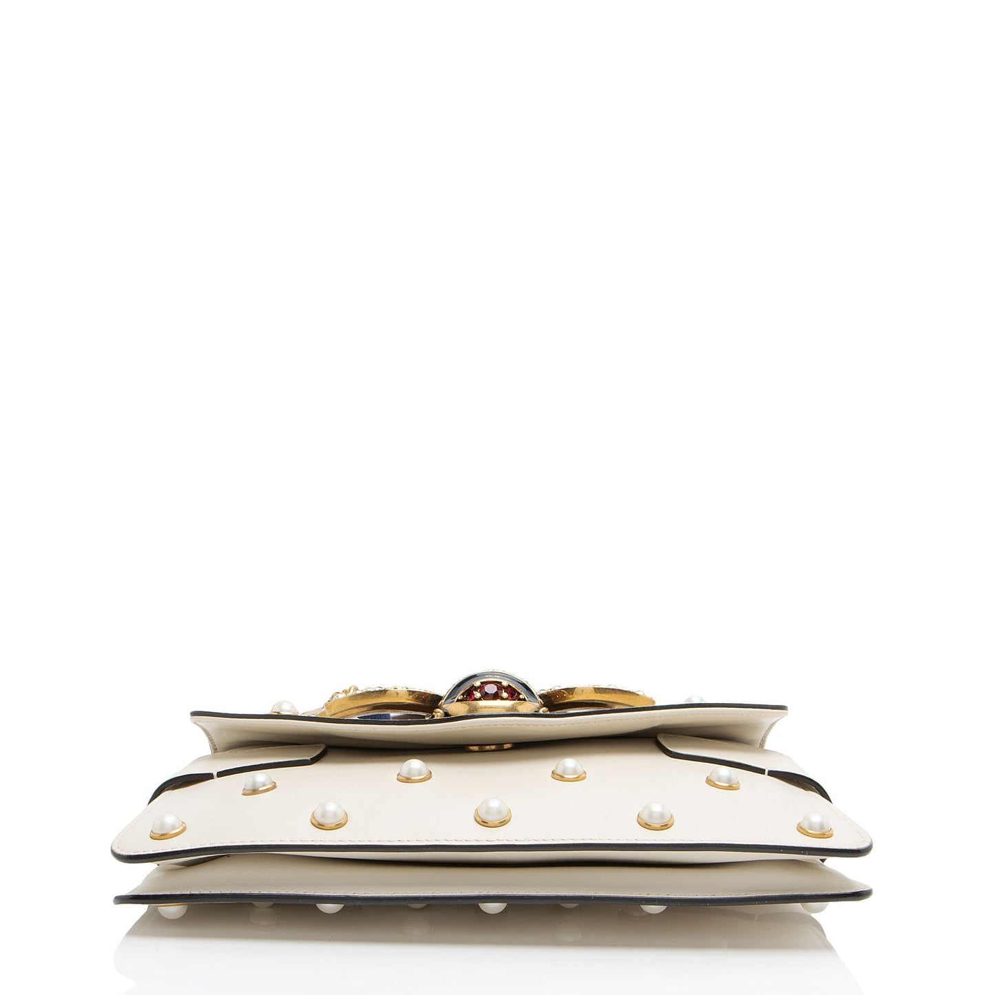 Gucci Calfskin Pearl Bee Broadway Mini Shoulder Bag Rovelle Bags