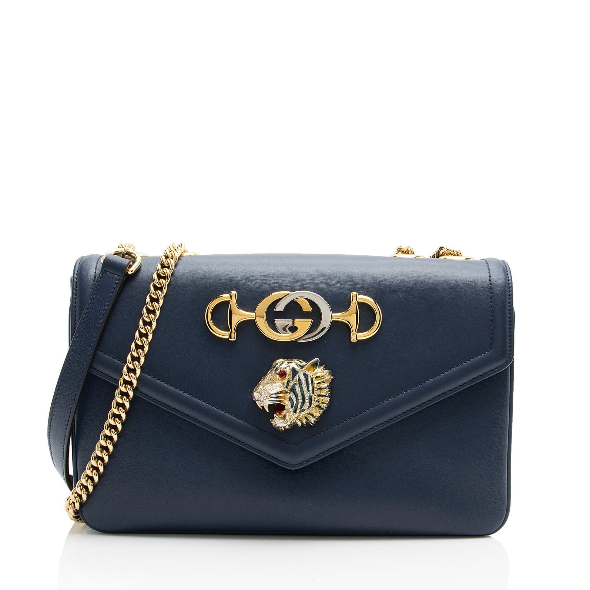 Gucci Calfskin Rajah Zumi Medium Shoulder Bag (SHF-bv9Xhf) Rovelle Bags