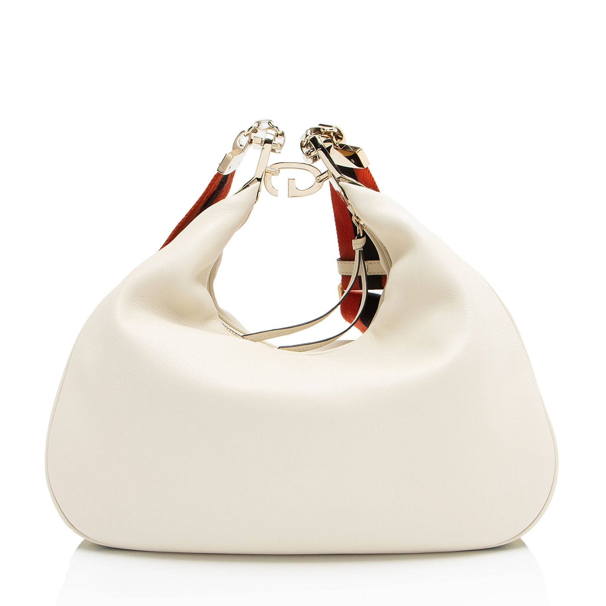 Gucci Calfskin Web Attache Large Shoulder Bag Rovelle Bags
