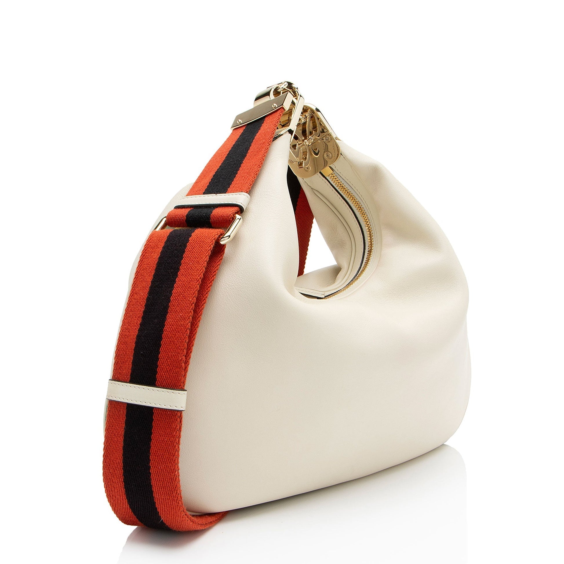 Gucci Calfskin Web Attache Large Shoulder Bag Rovelle Bags
