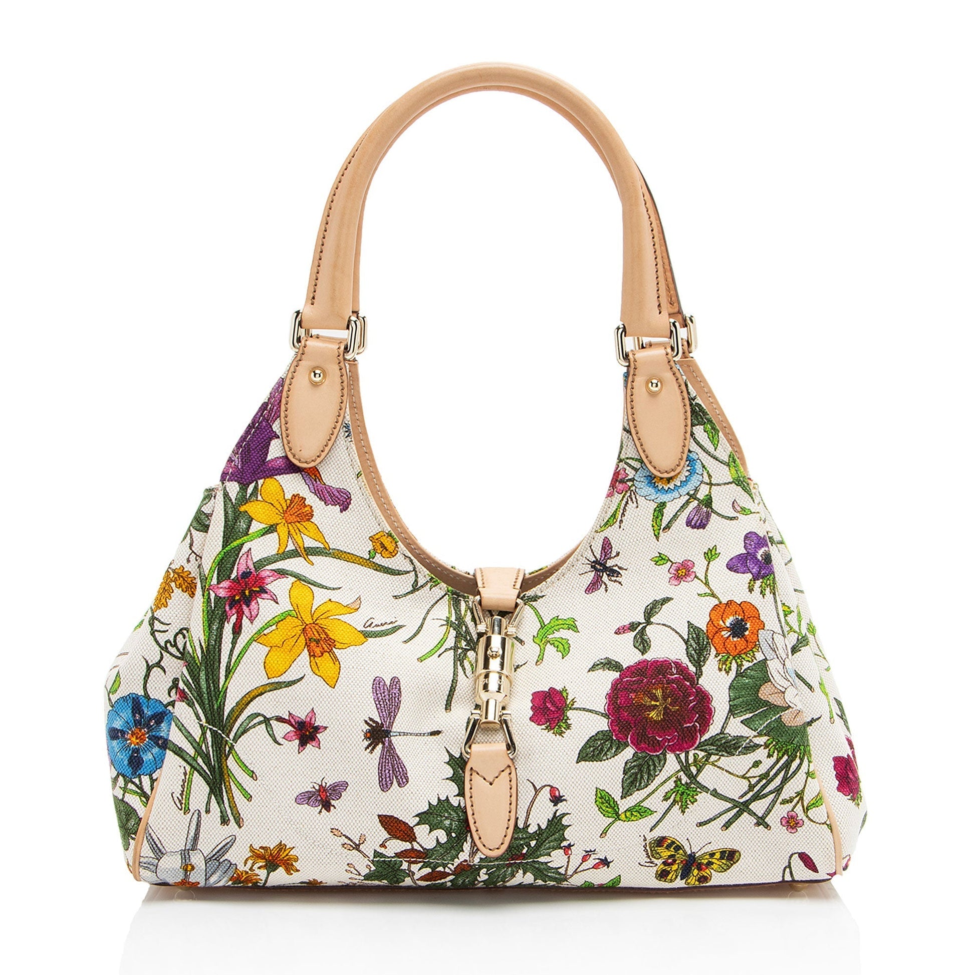 Gucci Canvas Flora Bardot Shoulder Bag Rovelle Bags