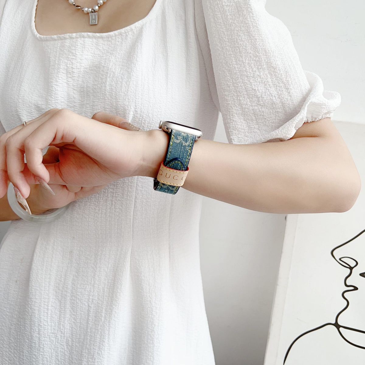 Fabric GG Apple Watch Band Shop