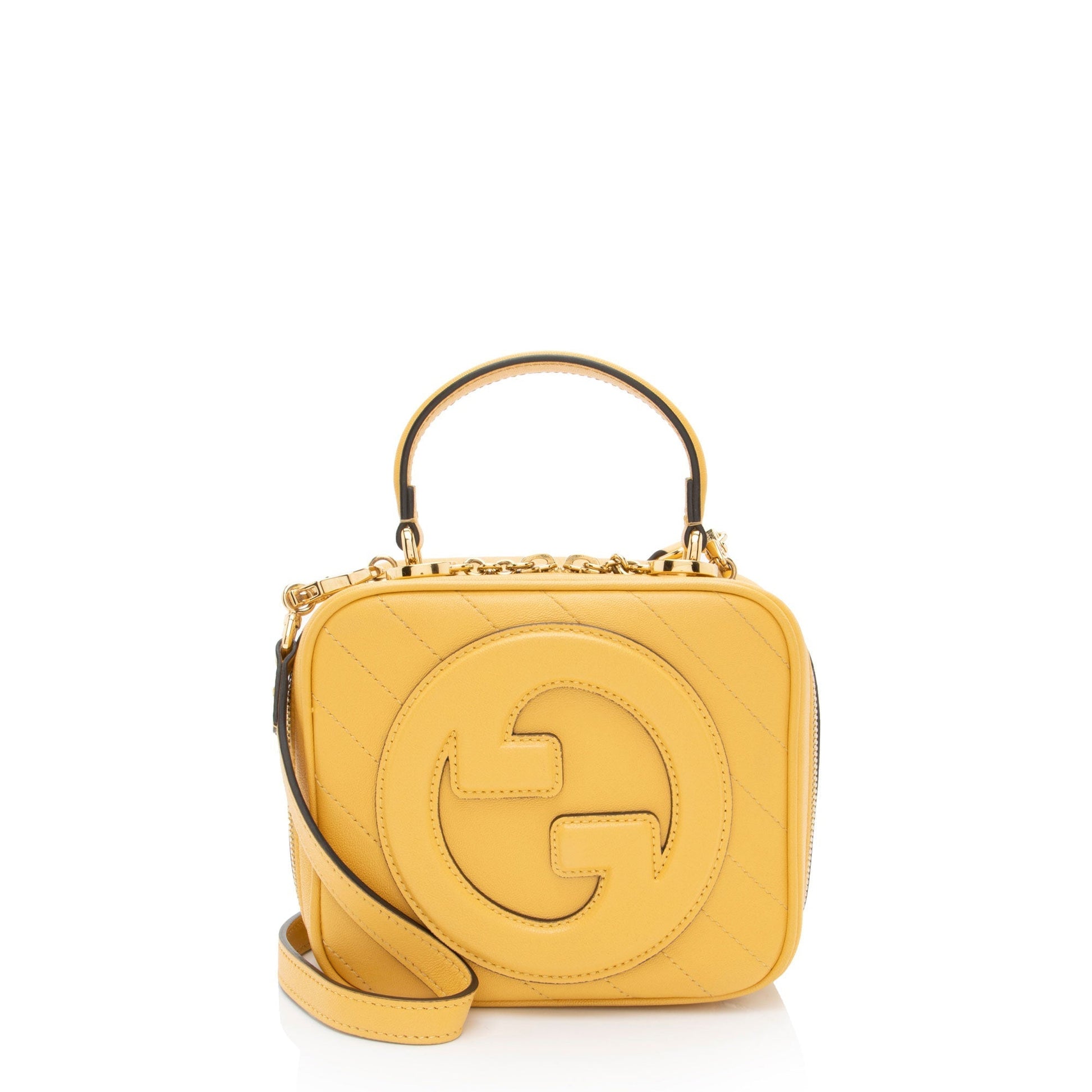 Gucci Diagonal Stitched Calfskin Blondie Top Handle Rovelle Bags