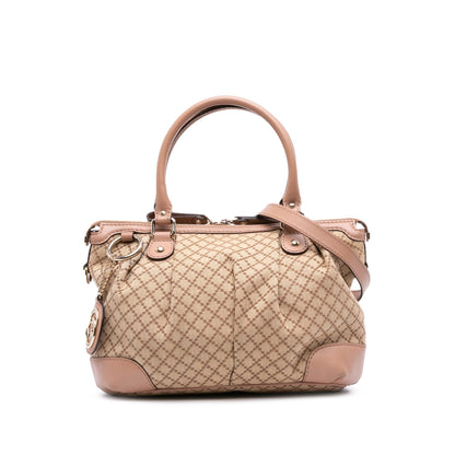 Gucci Diamante Canvas Sukey Satchel Rovelle Bags