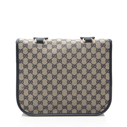 Gucci GG Canvas Buckle Flap Messenger Rovelle Bags