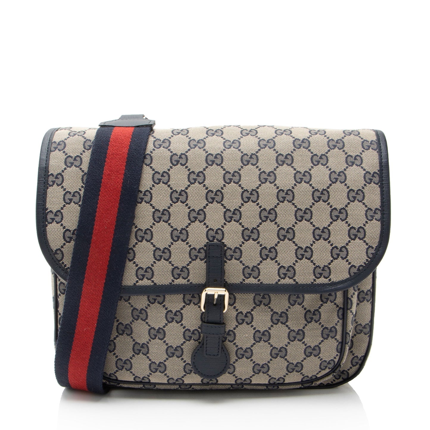 Gucci GG Canvas Buckle Flap Messenger Rovelle Bags