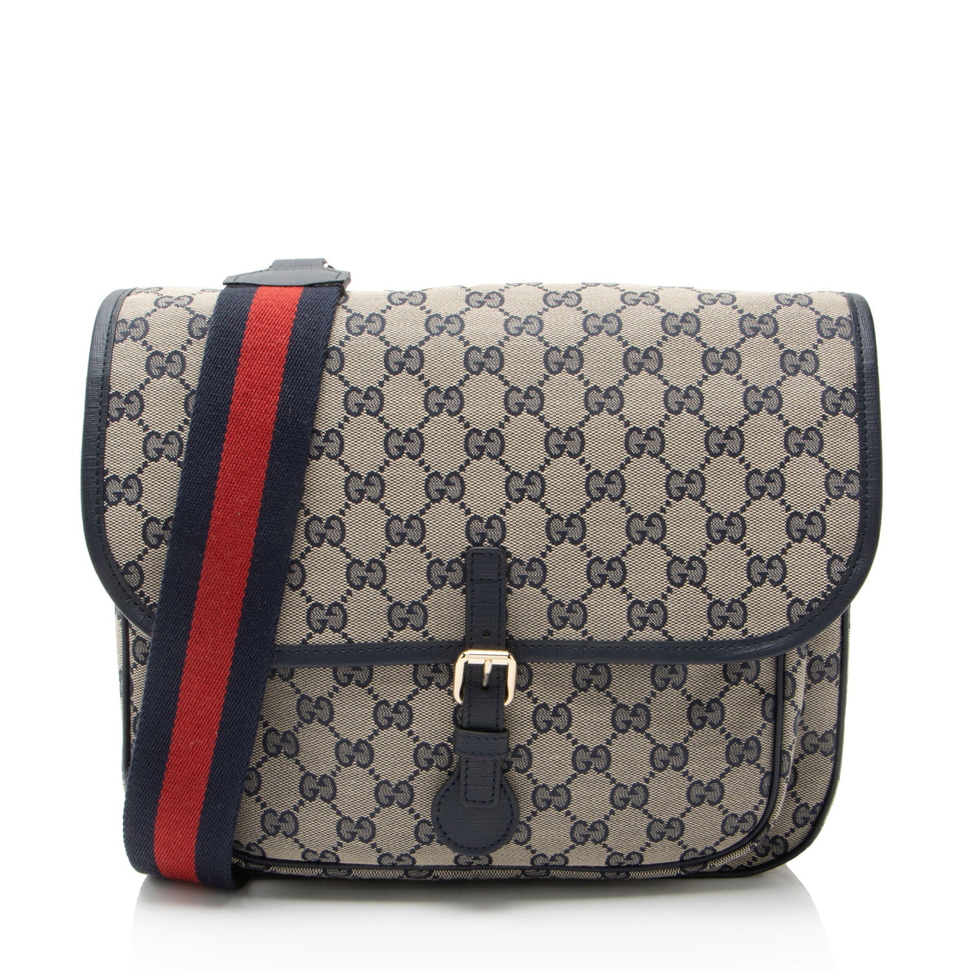 Gucci GG Canvas Buckle Flap Messenger Rovelle Bags