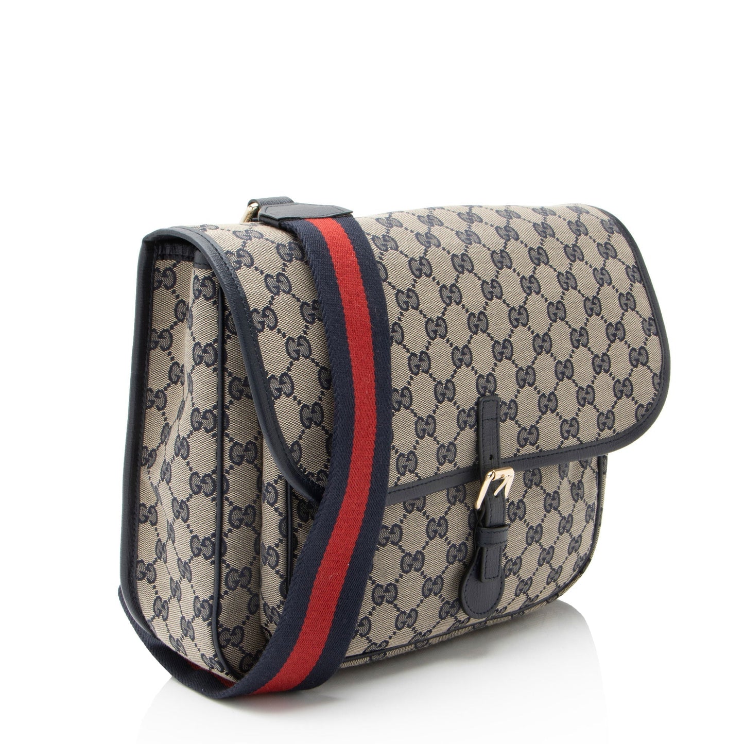 Gucci GG Canvas Buckle Flap Messenger Rovelle Bags