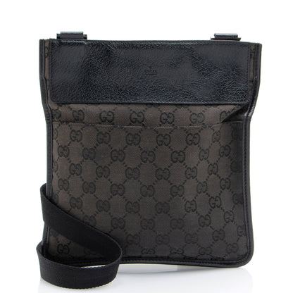 Gucci GG Canvas Flat Messenger (SHF-Br9CH5) Rovelle Bags