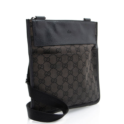 Gucci GG Canvas Flat Messenger (SHF-Br9CH5) Rovelle Bags