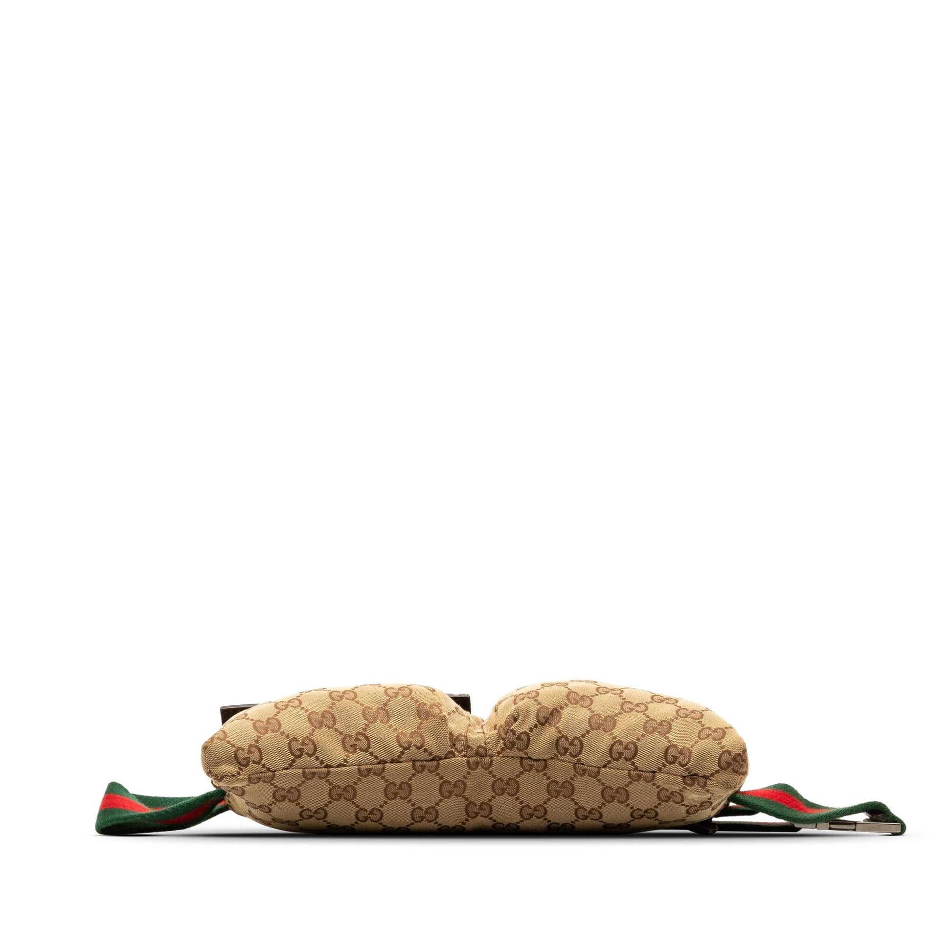 Gucci GG Canvas Web Double Pocket Belt Bag (SHG-aZbnST) Rovelle Bags