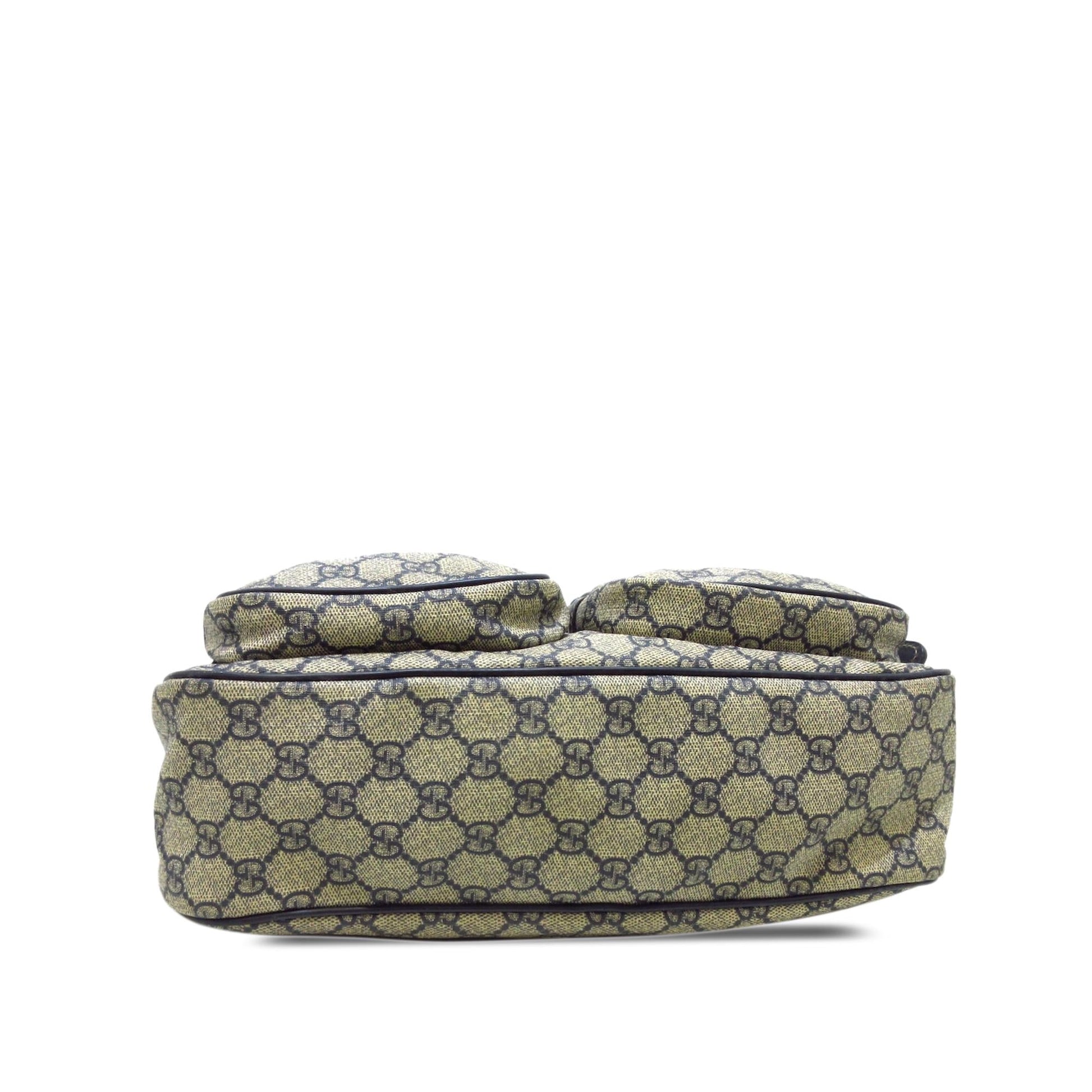 Gucci GG Supreme Double Pocket Crossbody (SHG-0tXOCu) Rovelle Bags