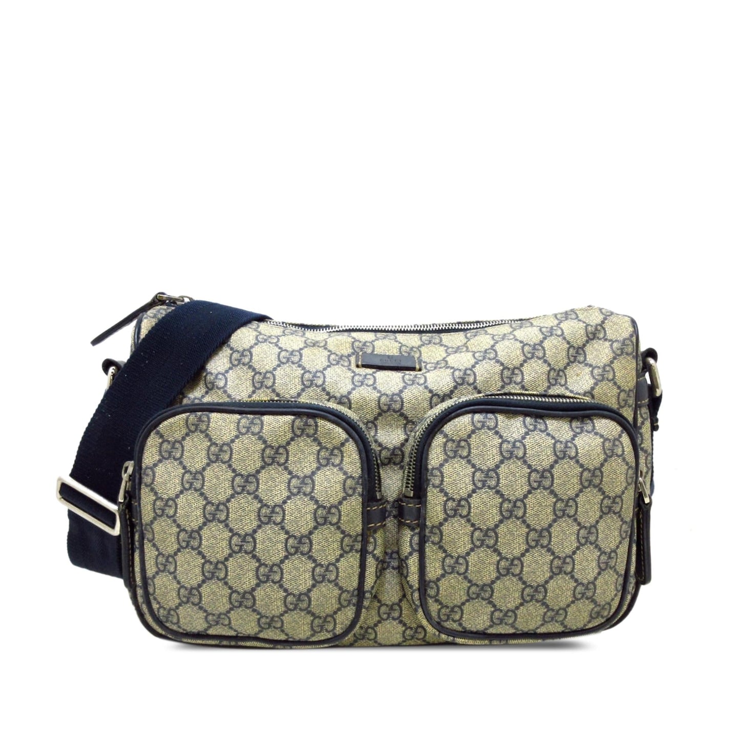 Gucci GG Supreme Double Pocket Crossbody (SHG-0tXOCu) Rovelle Bags