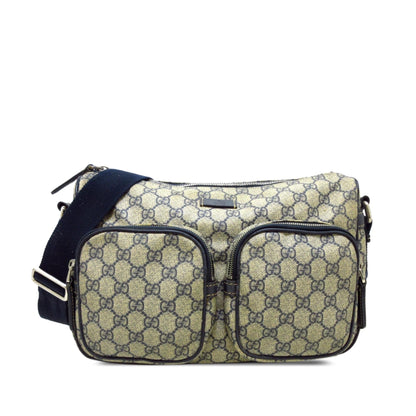 Gucci GG Supreme Double Pocket Crossbody (SHG-0tXOCu) Rovelle Bags