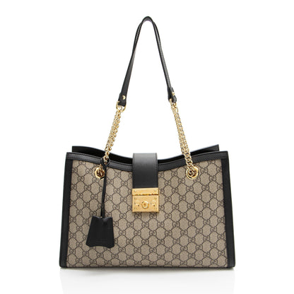 Gucci GG Supreme Padlock Chain Medium Shoulder Bag (SHF-q4e2Rg) Rovelle Bags