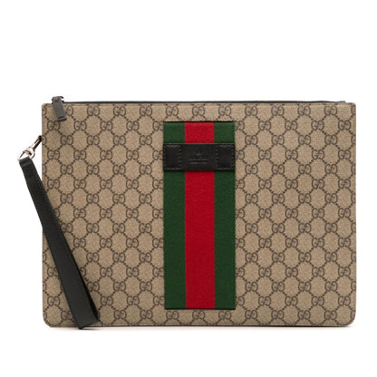 Gucci GG Supreme Web Clutch Rovelle Bags