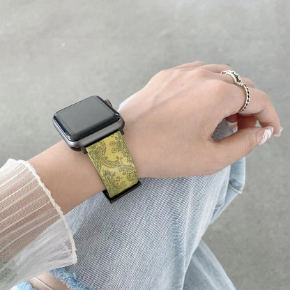 Luxury GG Leather Apple Watch Band Wrist Strap Shop