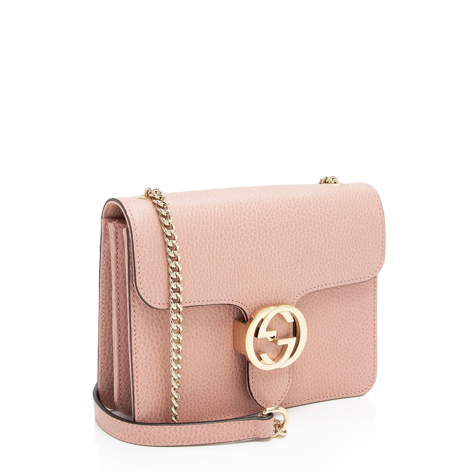 Gucci Grained Calfskin Interlocking G Small Shoulder Bag (SHF-BPuIFX) Rovelle Bags