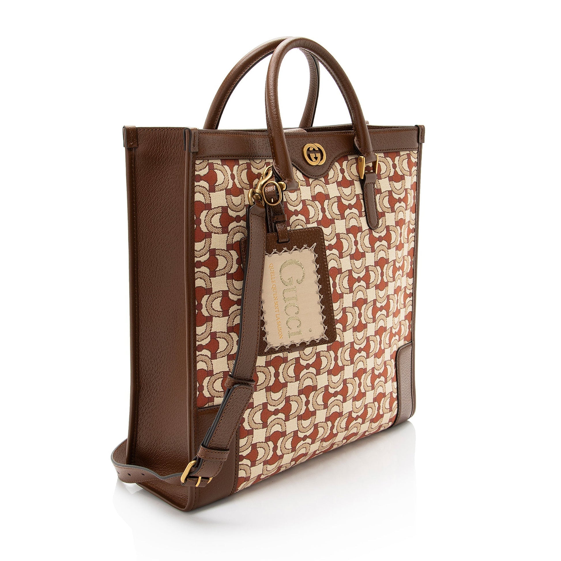 Gucci Horsebit Jacquard Interlocking G Tote Rovelle Bags