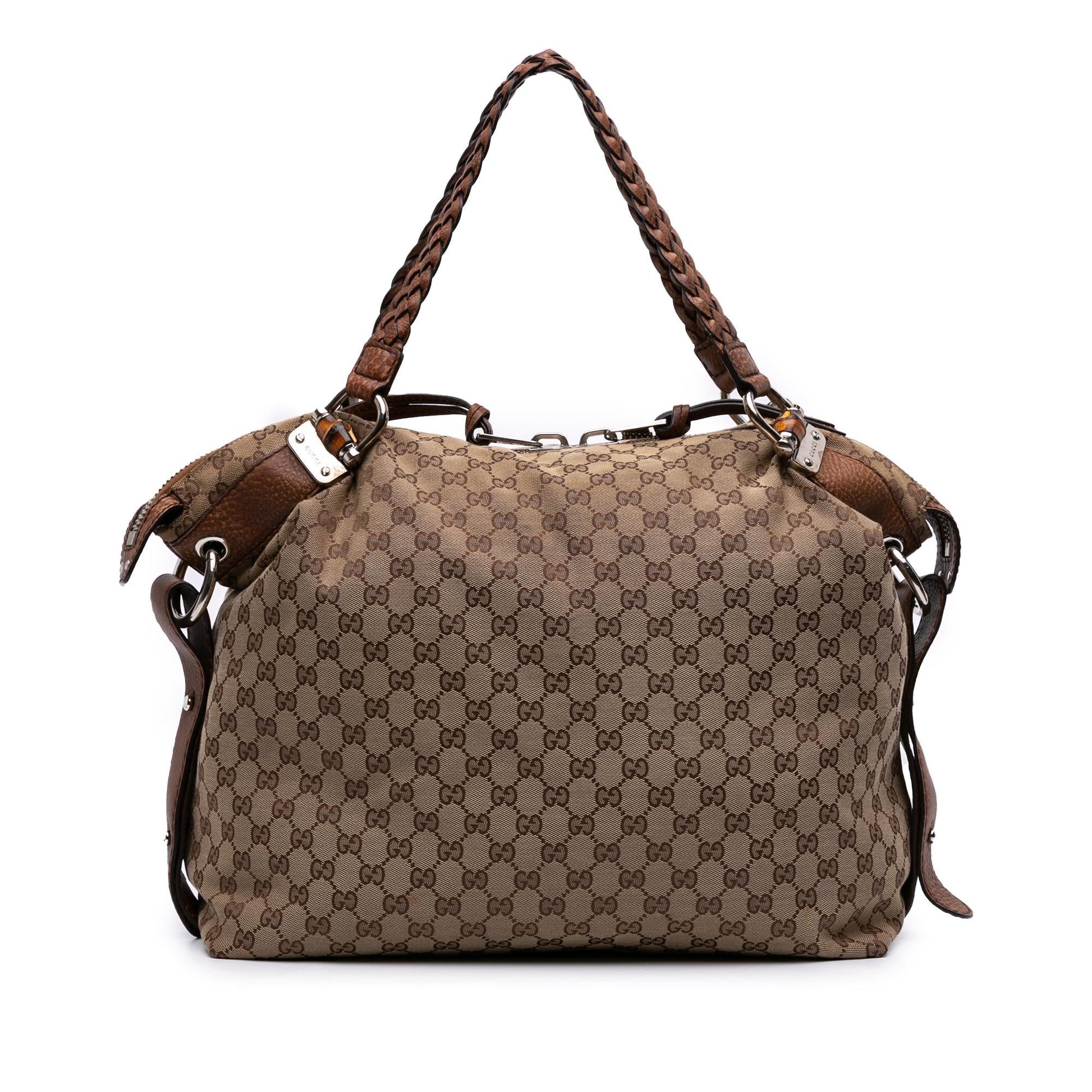 Gucci Large GG Canvas Bamboo Bar Tote Rovelle Bags