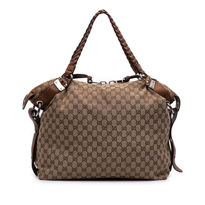 Gucci Large GG Canvas Bamboo Bar Tote Rovelle Bags