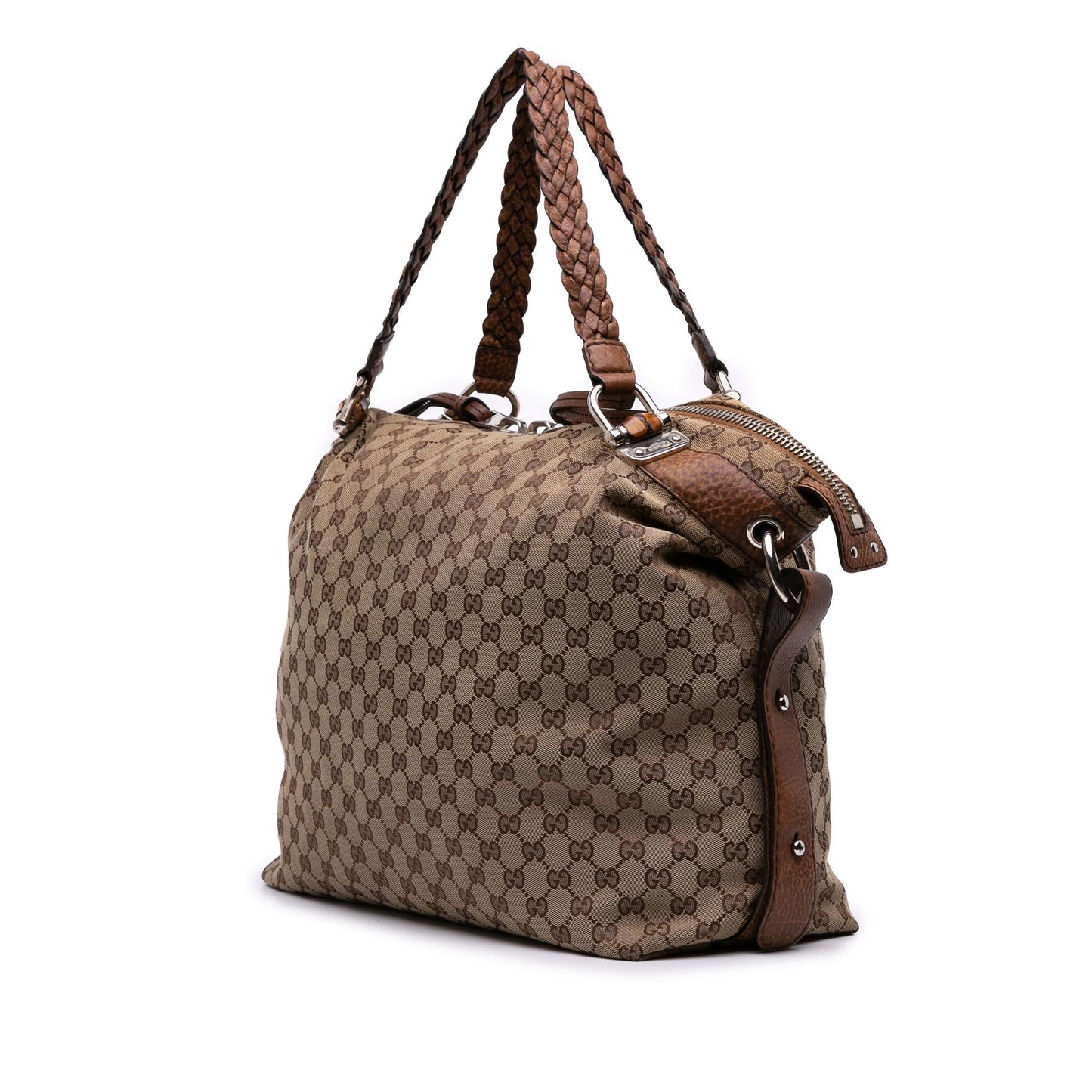 Gucci Large GG Canvas Bamboo Bar Tote Rovelle Bags
