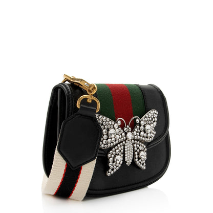 Gucci Leather Crystal Butterfly Linea Totem Small Crossbody (SHF-EzIHWx) Rovelle Bags
