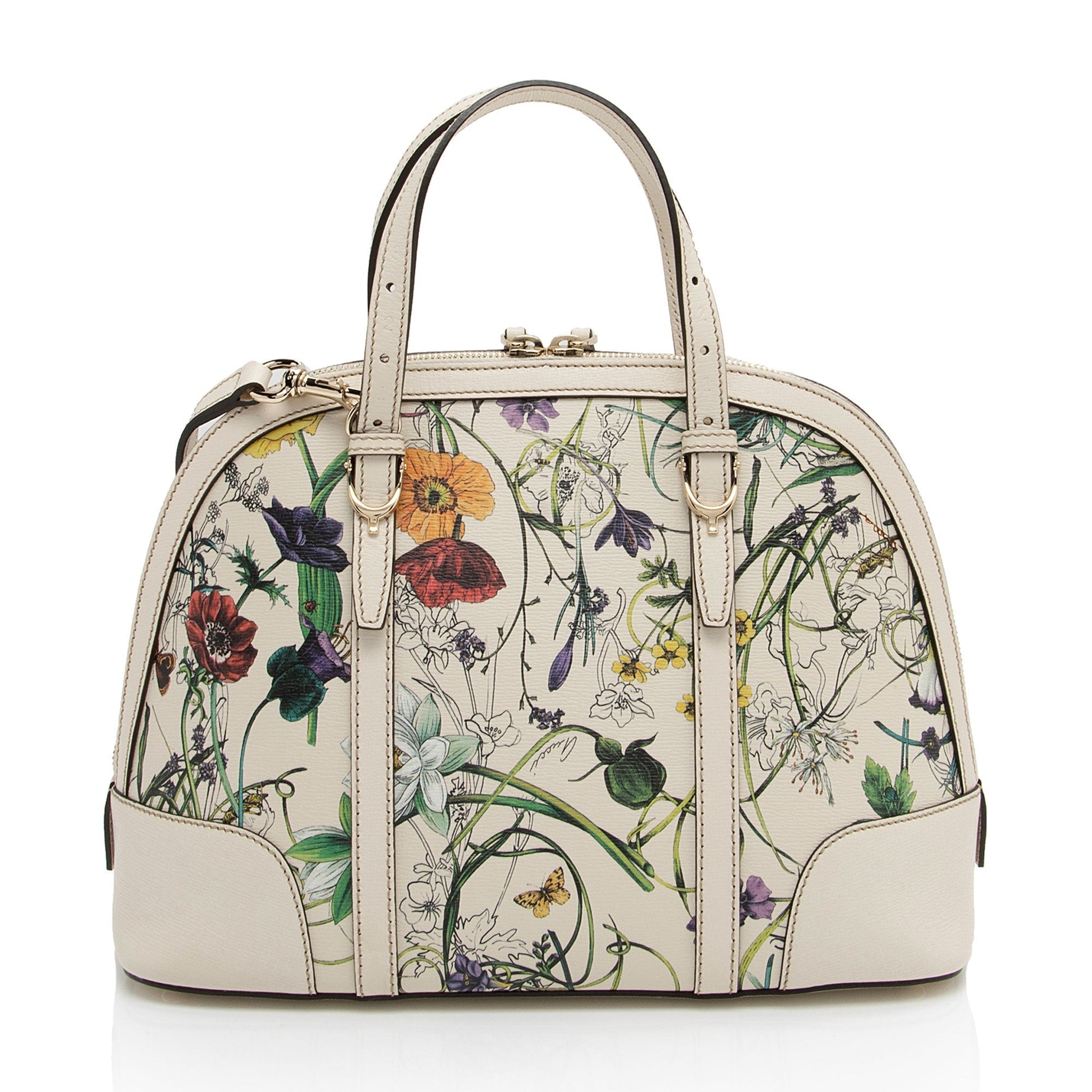 Gucci Leather Flora Nice Satchel (SHF-5DGwQW) Rovelle Bags