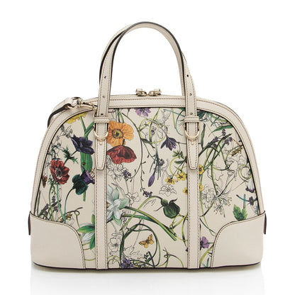 Gucci Leather Flora Nice Satchel (SHF-5DGwQW) Rovelle Bags