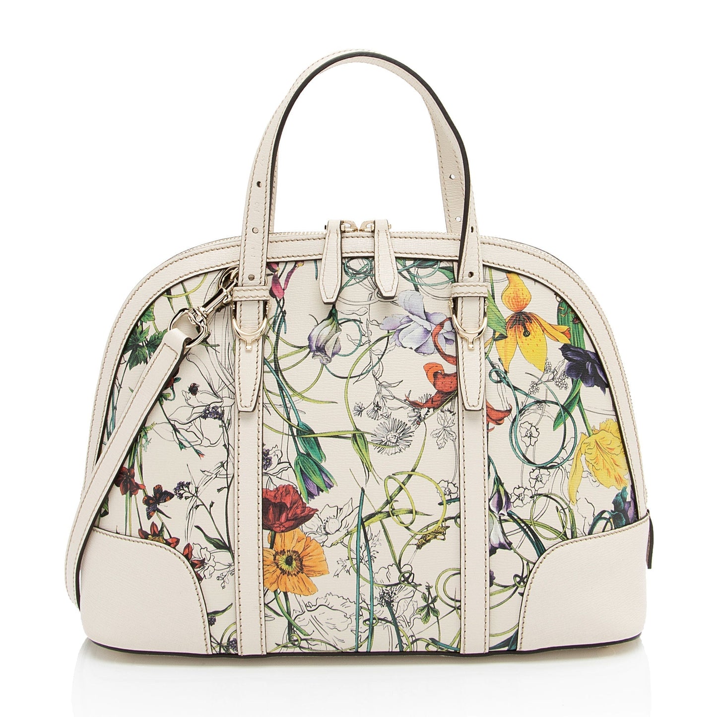Gucci Leather Flora Nice Satchel (SHF-5DGwQW) Rovelle Bags