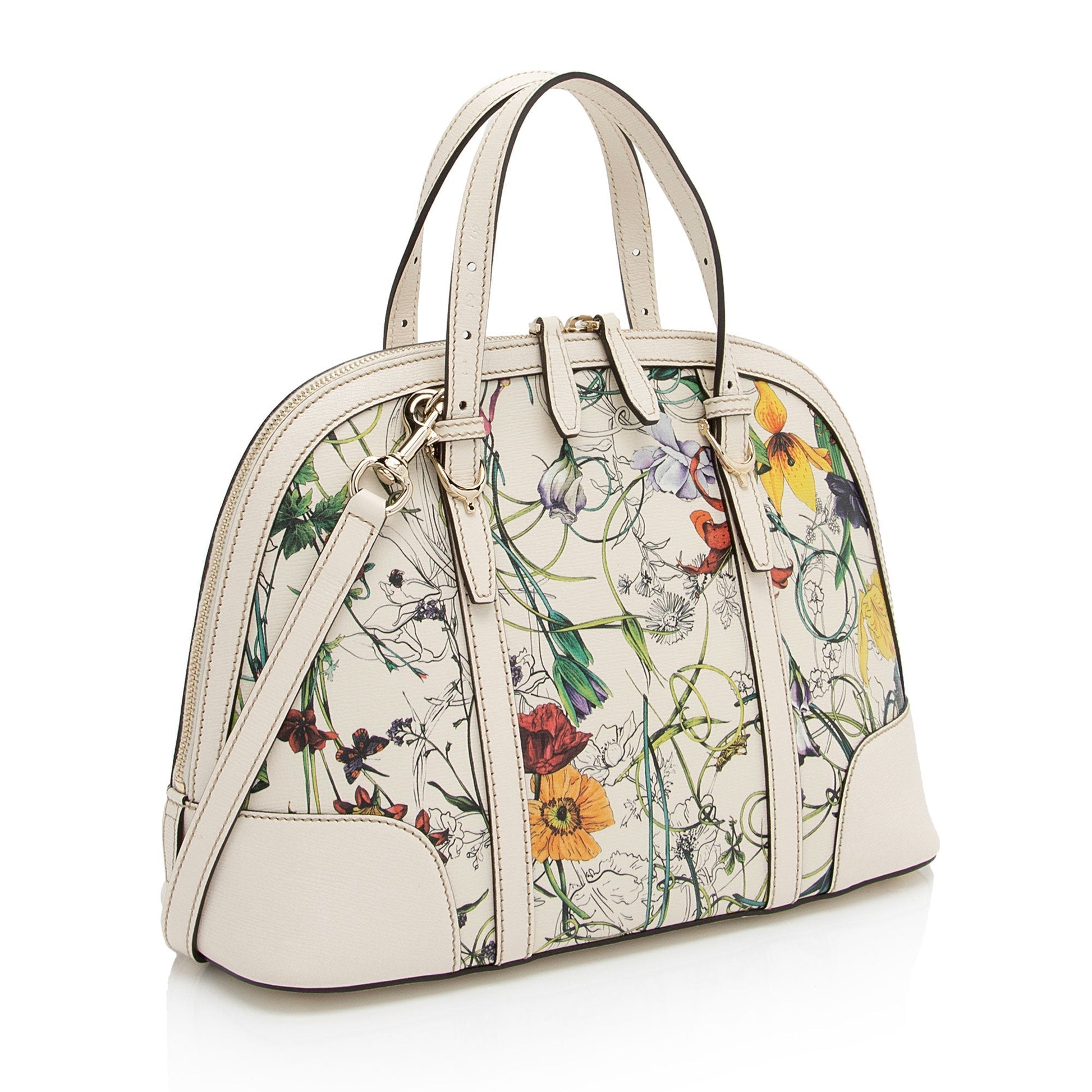 Gucci Leather Flora Nice Satchel (SHF-5DGwQW) Rovelle Bags