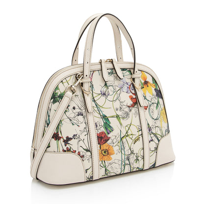 Gucci Leather Flora Nice Satchel (SHF-5DGwQW) Rovelle Bags