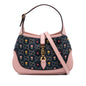 Gucci Limited Edition Mini GG Denim Embroidered Floral Jackie 1961 Crossbody Rovelle Bags
