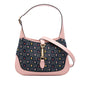 Gucci Limited Edition Small GG Embroidered Denim Floral Jackie 1961 Crossbody Rovelle Bags