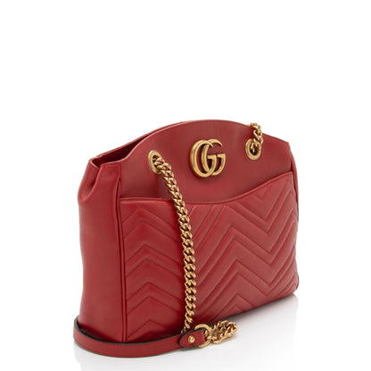 Gucci Matelasse Leather GG Marmont Medium Open Shoulder Bag Rovelle Bags