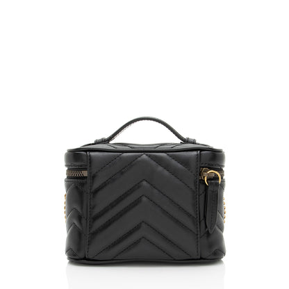 Gucci Matelasse Leather GG Marmont Mini Vanity Top Handle Rovelle Bags