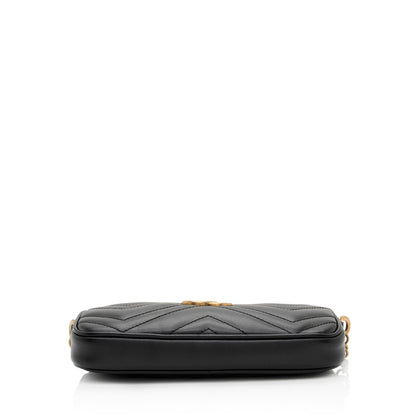 Gucci Matelasse Leather GG Marmont Small Crossbody (SHF-uIfq9U) Rovelle Bags