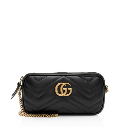 Gucci Matelasse Leather GG Marmont Small Crossbody (SHF-uIfq9U) Rovelle Bags