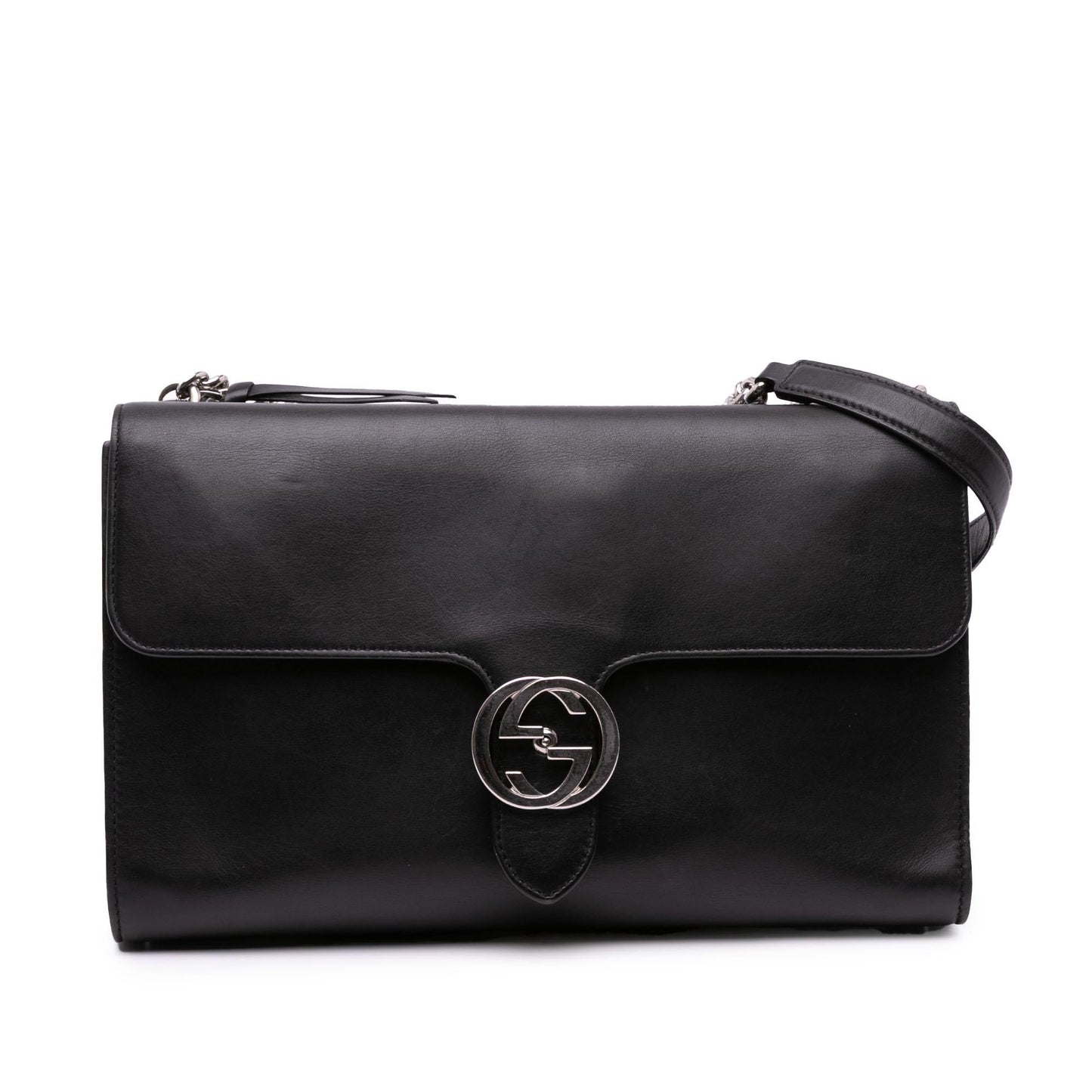 Gucci Medium Leather Dollar Interlocking G Crossbody Rovelle Bags