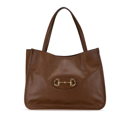 Gucci Medium Leather Horsebit 1955 Tote Rovelle Bags