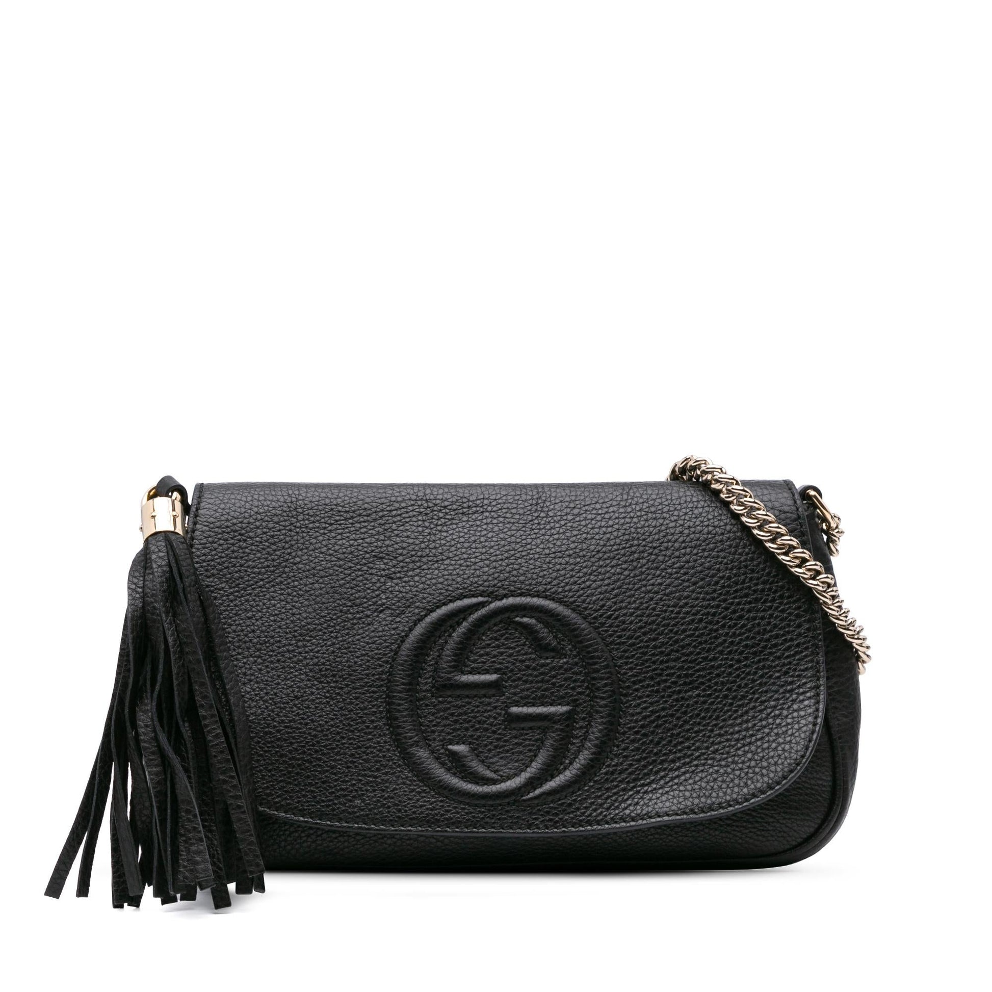 Gucci Medium Leather Soho Chain Flap Crossbody Rovelle Bags