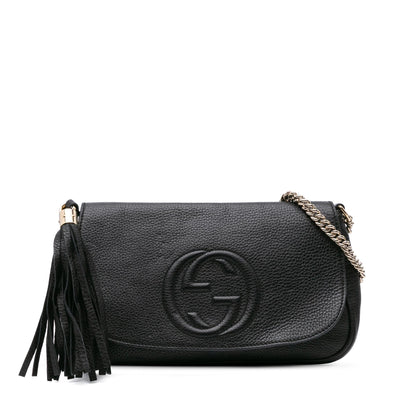 Gucci Medium Leather Soho Chain Flap Crossbody Rovelle Bags