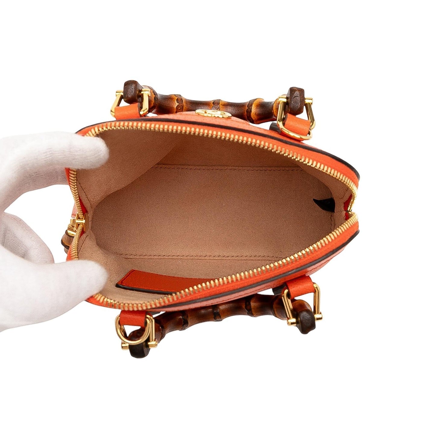 Gucci Mini Dollar Calfskin Bamboo Diana Dome Satchel Rovelle Bags