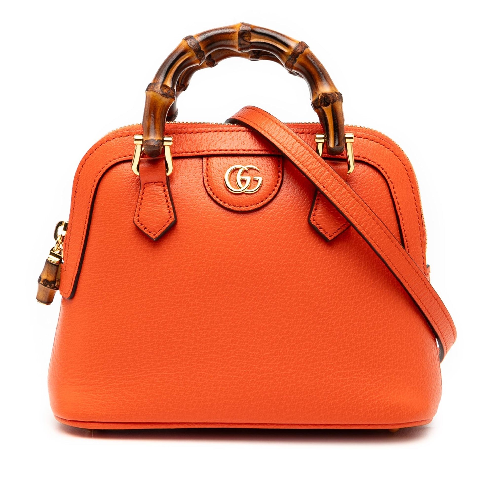 Gucci Mini Dollar Calfskin Bamboo Diana Dome Satchel Rovelle Bags