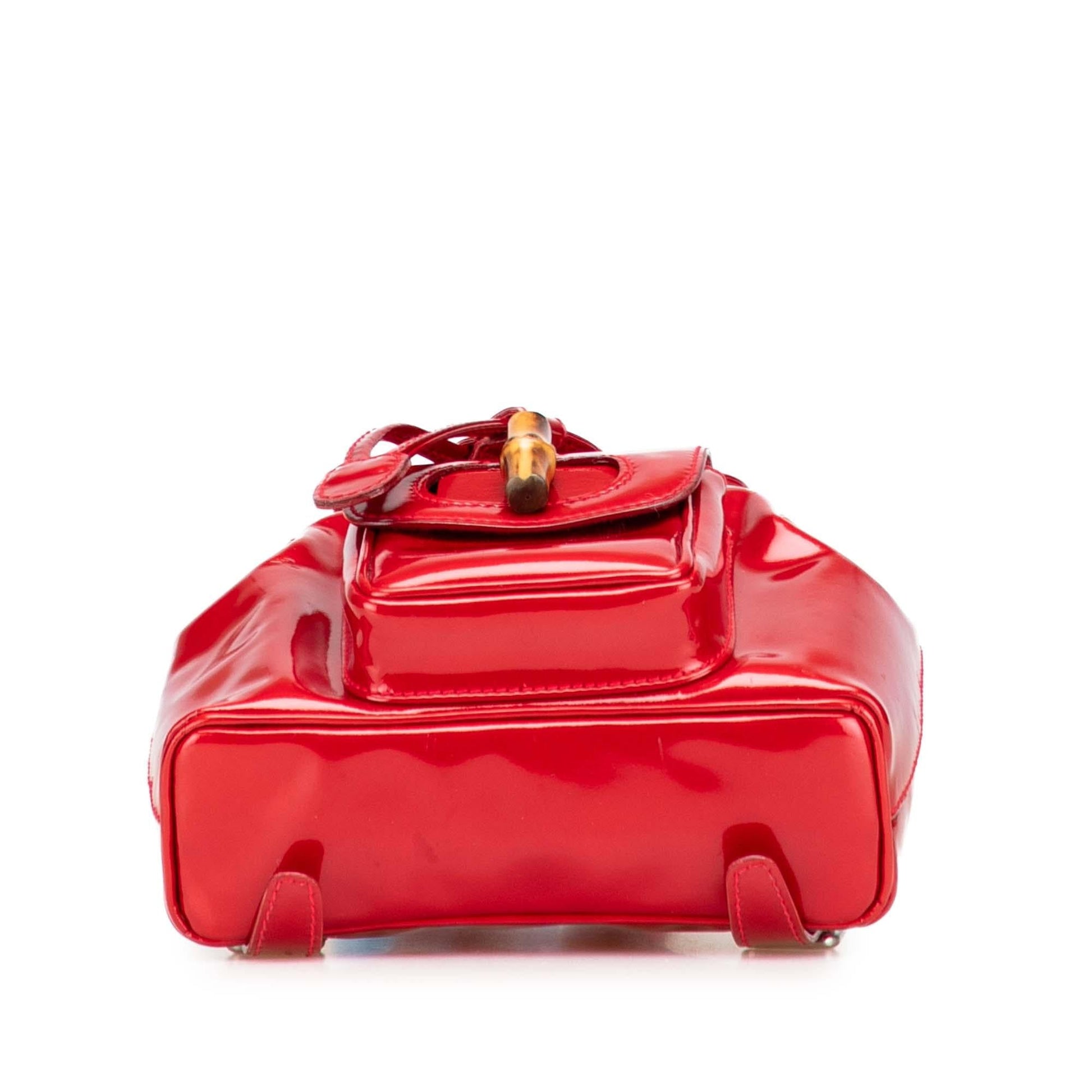 Gucci Mini Patent Bamboo Drawstring Backpack Rovelle Bags