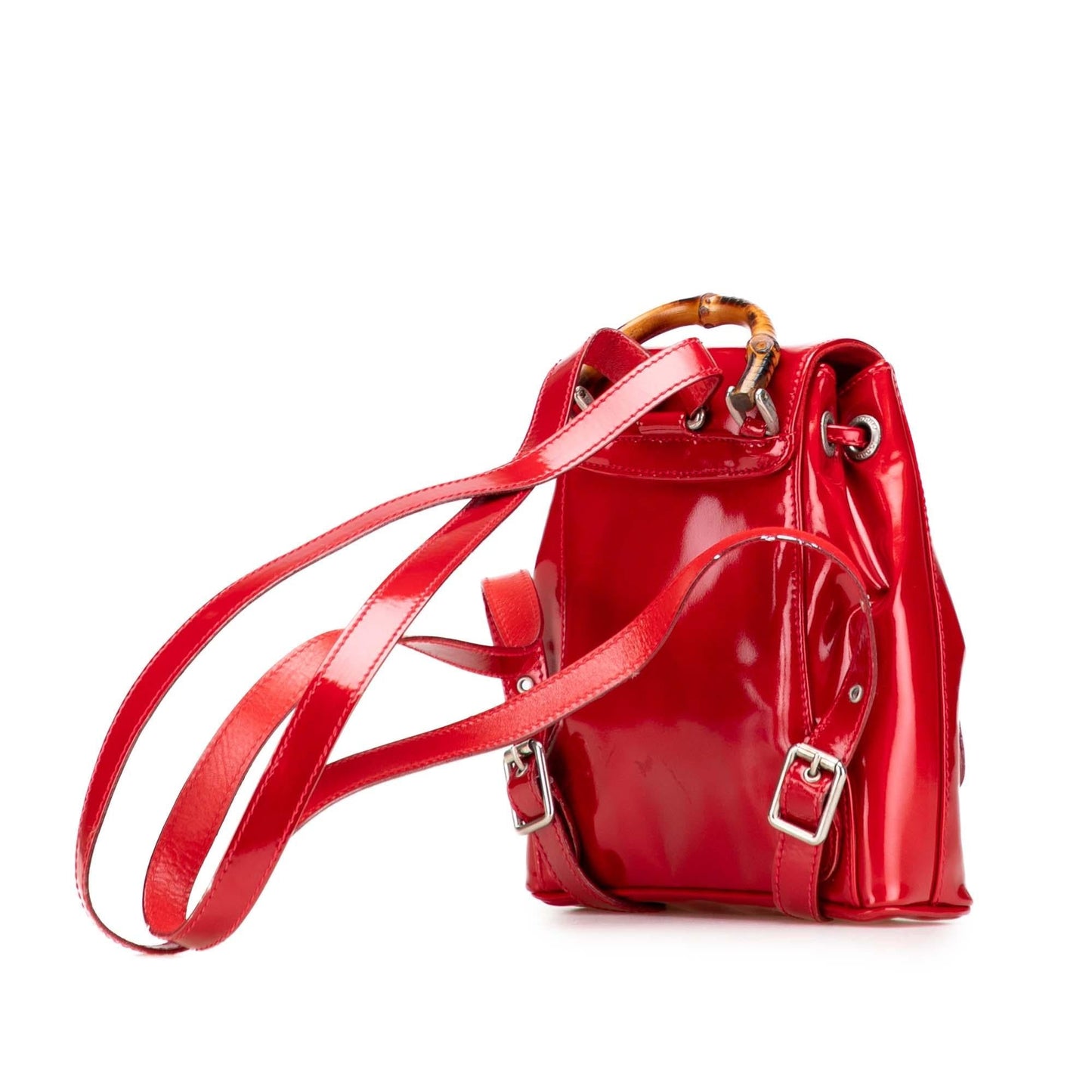 Gucci Mini Patent Bamboo Drawstring Backpack Rovelle Bags