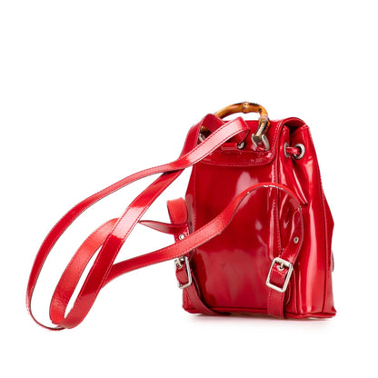 Gucci Mini Patent Bamboo Drawstring Backpack Rovelle Bags