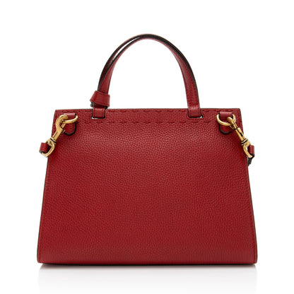 Gucci Pebbled Leather GG Marmont Mini Top Handle (SHF-CZXc44) Rovelle Bags