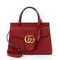 Gucci Pebbled Leather GG Marmont Mini Top Handle (SHF-CZXc44) Rovelle Bags