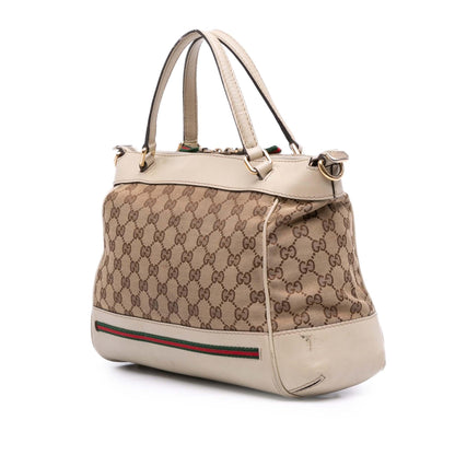Gucci Small GG Canvas Web Mayfair Satchel Rovelle Bags